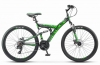 Велосипед 26" STELS FOCUS MD 2-х подв. черный/зеленый 21 ск