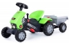 Машинка детская с педалями Трактор с п/прицепом TURBO-2 зеленый